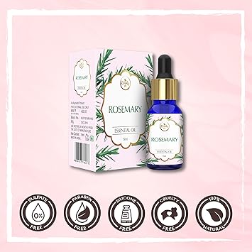The Beauty Co. Rosemary Pure & Natural Essential Oil For Hair Growth,Prevents Grey Hair and Removes Blackheads, 15 ml | Natural | Made in India