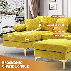 Wrofly U-Shaped Sectional Sofa Couch, 114" Comfy