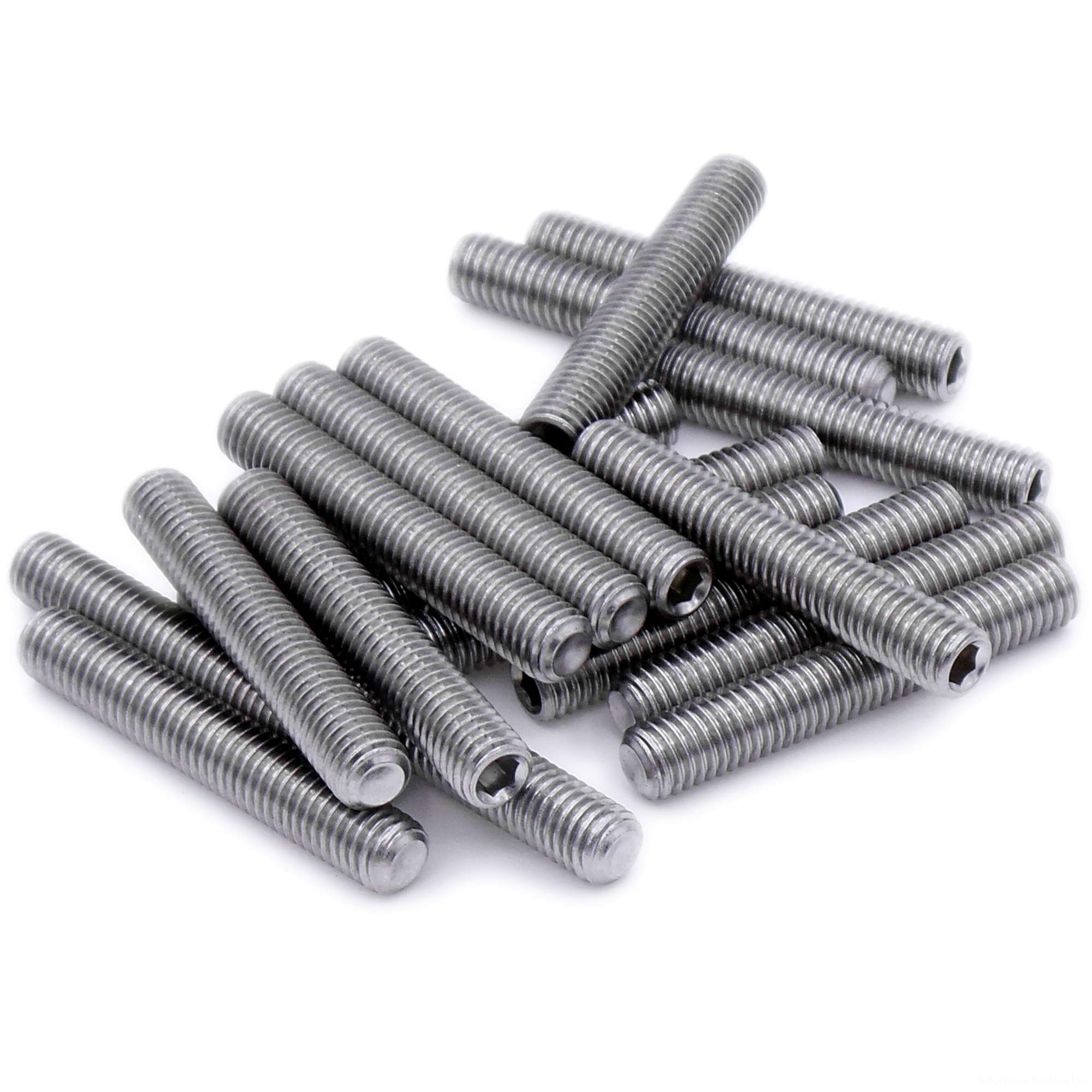 M4 (4mm x 30mm) Hex Socket Grub Screw (Cup Point) - Stainless Steel (A2) (Pack of 20)