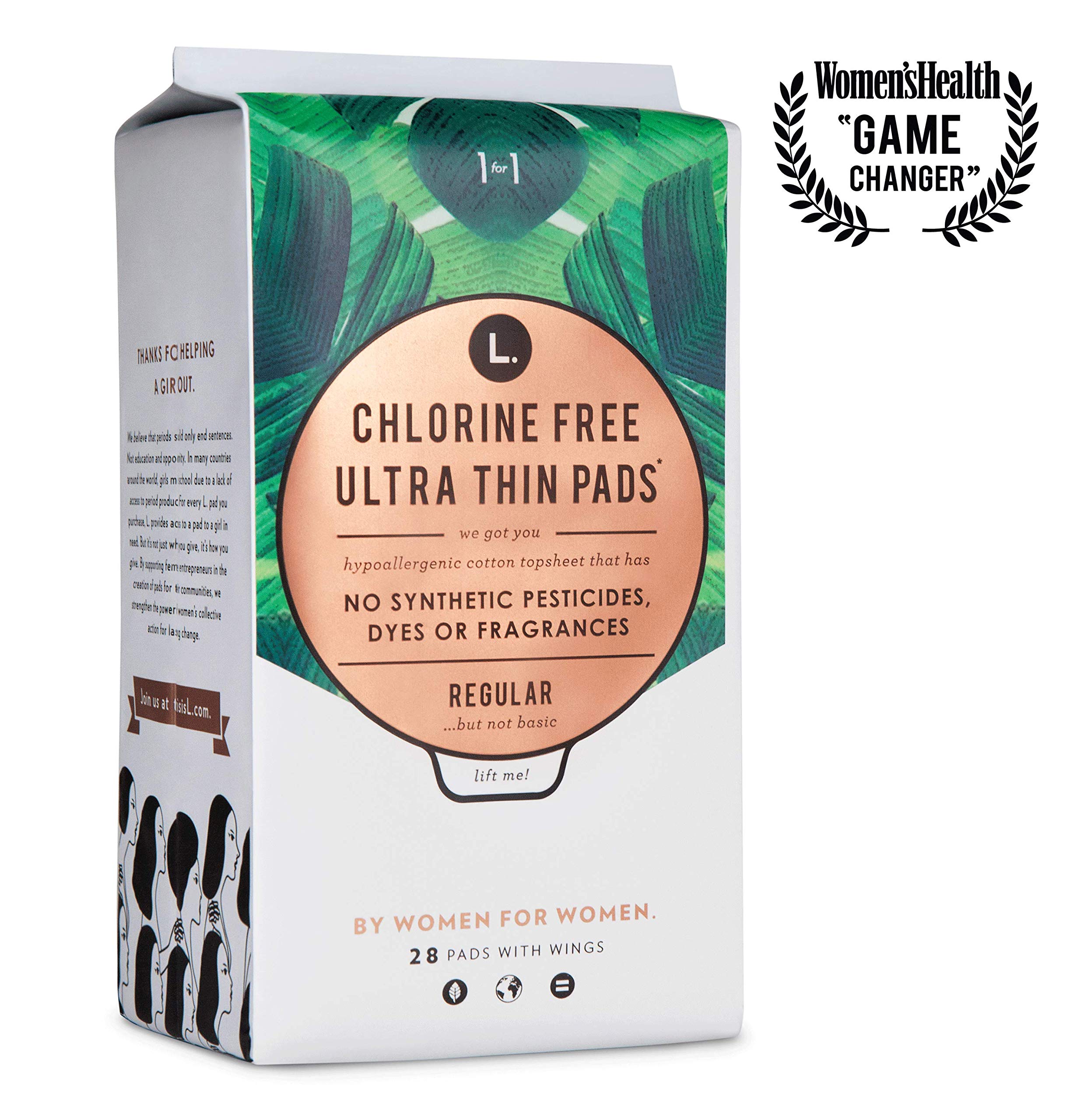 L. Organic Cotton & ChlorineFree Pads, Super Absorbency