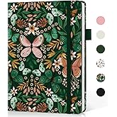 Taja Lined Journal Notebook for Women & Men, Hardcover Leather Journal for writing, A5 College Ruled Notebook for Work & Note Taking, Perfect for Office School Home Supplies, 160 Pages, Butterfly
