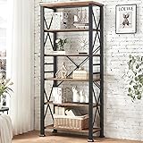 HOMBAZAAR Bookshelf, 6-Tier Industrial