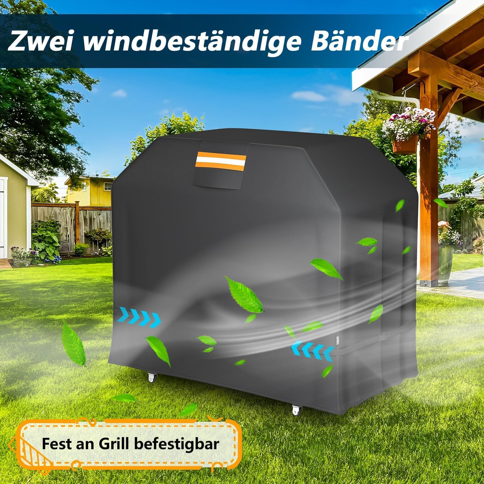 EVRBUL Grillabdeckung Wetterfest 149x63x122cm UV-Beständig 420D-Gewebe, Strapazierfähig Reißfest Staubdicht BBQ Cover Kompatibel mit Weber Genesis Charbroil Classic Nexgrill 2-4 Brenner 5