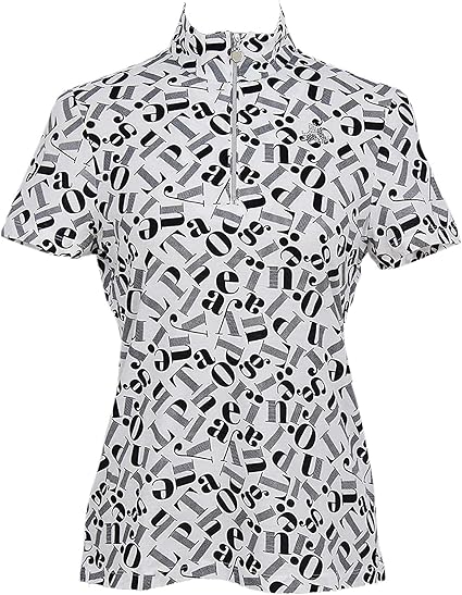 Amazon Co Jp ポロシャツ レディース ブラック ホワイト Black White ゴルフウェア Bls9710yc 服 ファッション小物