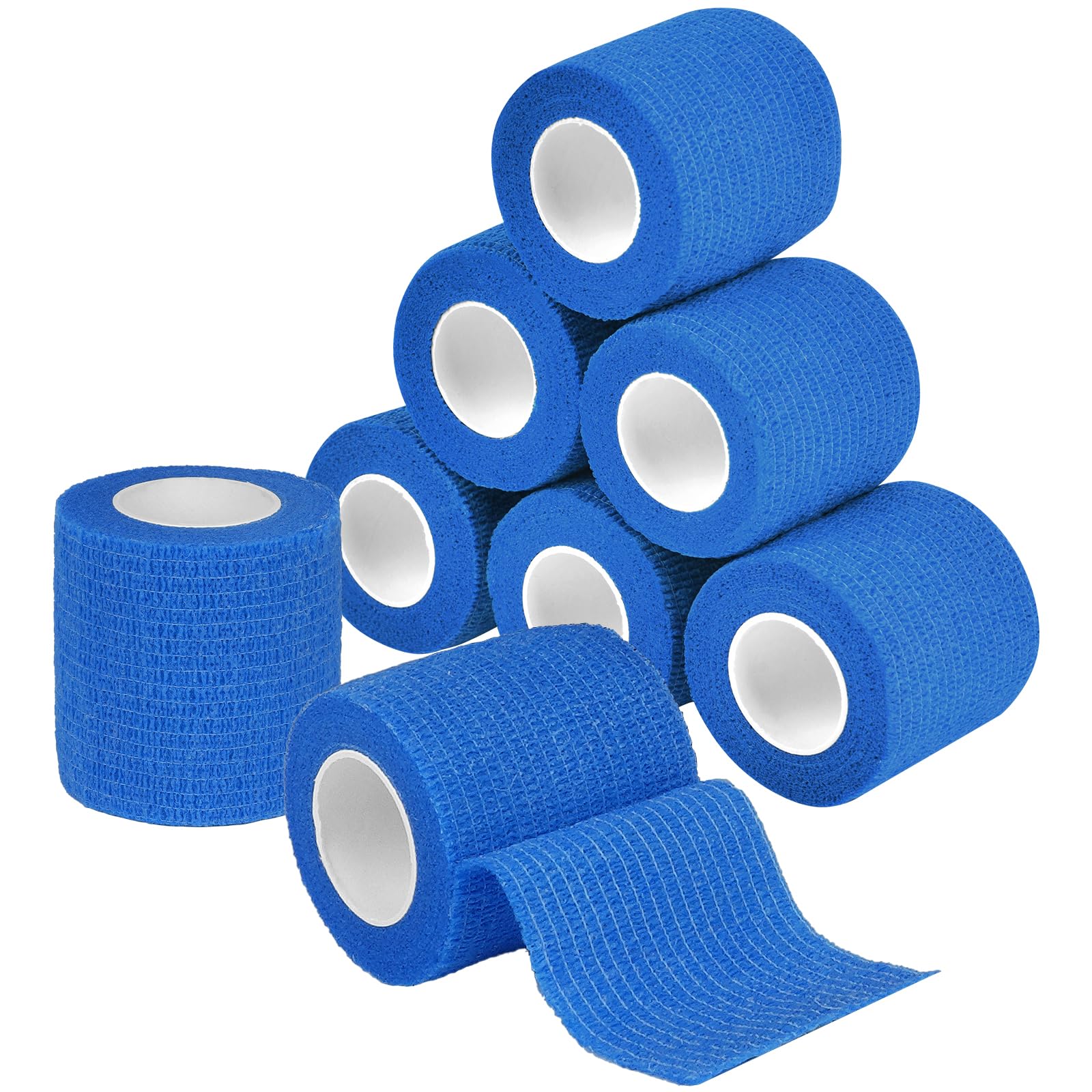 ACWOO Self-Adhesive Bandage, 5 cm x 4.5 m Plaster Roll Bandage Material, 8 Rolls Elastic Bandage, Fixation Bandage, Adhesive Bandage for Sports, Fingers, Hands, Toes, Feet, Cat, Dog, Horse