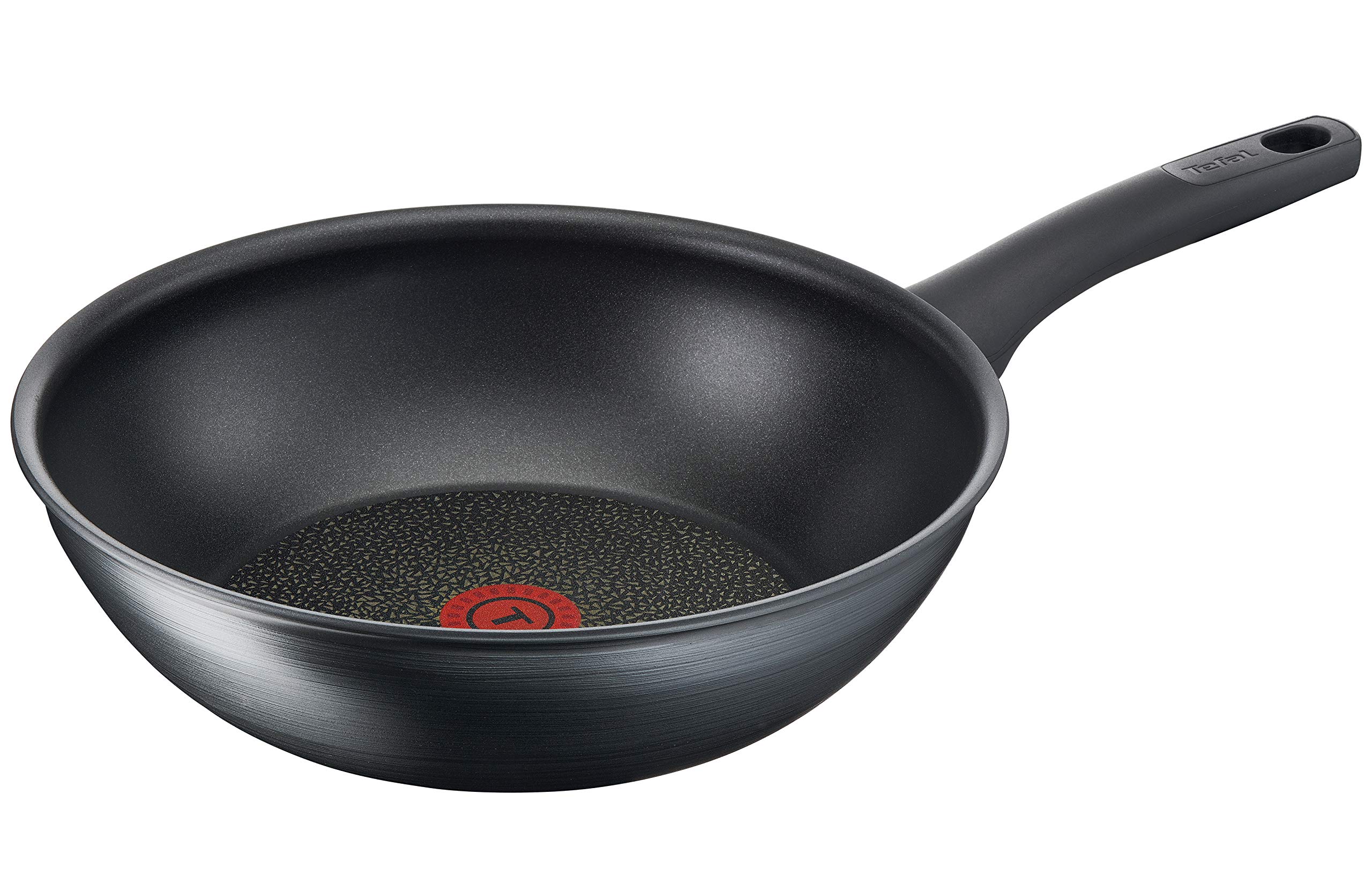 Tefal G12419 Titanium Fusion Wok 28 cm (Titanium Excellence Non-Stick Coating, Thermo-Spot, Hard Fusion Outer Layer, for All Cookers Including Induction), Black