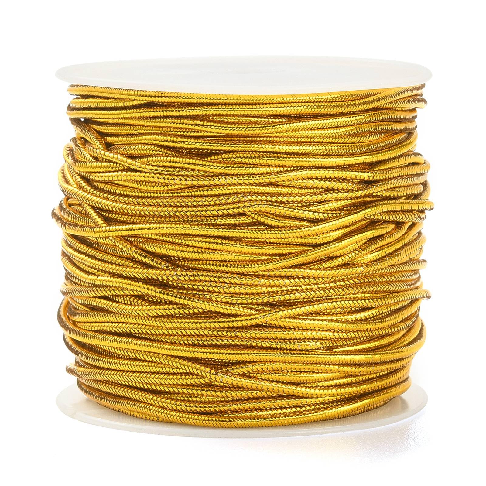 UR URLIFEHALL 21 Yards/20m x 1mm Elastic Bracelet String Cord Gold Stretch Bead Cord for Bracelets Necklace Jewellery Making Crafts — image 1