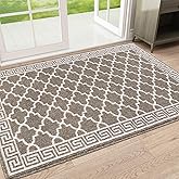 Pauwer Door Mat Indoor Entrance 36"x60" Absorbent Dirt Trapper Welcome Mats for Front Door Washable Entryway Rugs Ultra Thin Doormat Non Slip Runner Rugs for Hallway Kitchen Laundry Room, Brown