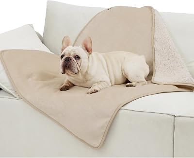 LE SURE Waterproof Dog Blanket 100x80cm Fleece Pet Blanket Cream