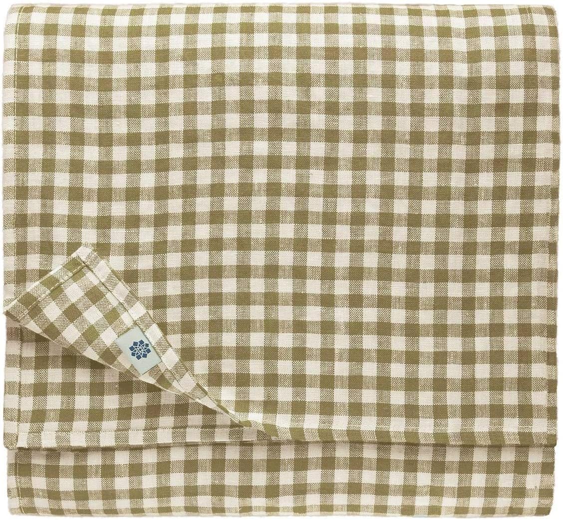Linen & Cotton Gingham Tablecloth Estella, 100% Linen