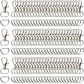 TIHOOD 122PCS Keychain Clip Hooks with D Ring, 61 Swivel Snap Hooks and 61 D Rings, 1/2 Inch Inside Width, for Purse Hardware Sewing Projects
