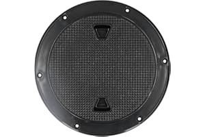 Aramox 8-inch Round Deck Plate, Black Non-Slip Marine Inspection Hatch Cover for Boat RV