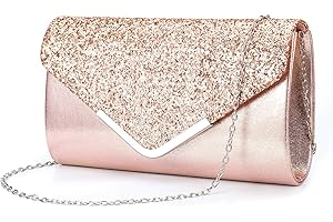 ZIUMUDY Women's Sparkle Evening Bags Envelope Clutches Shoulder Chain Handbag Bridal Wedding Purse