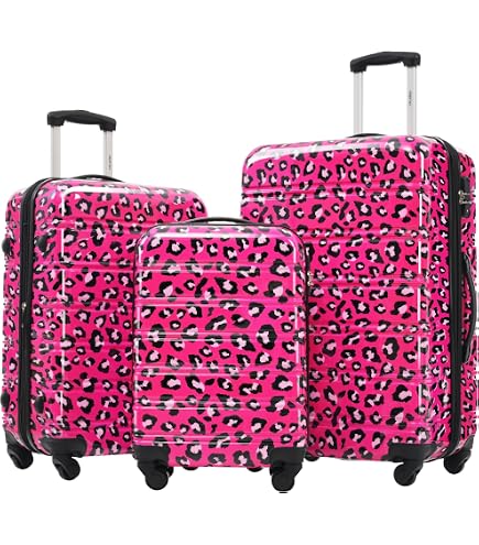 Amazon.com | HRVEOCEI Leopard Luggage Set 3 Piece with Spinner