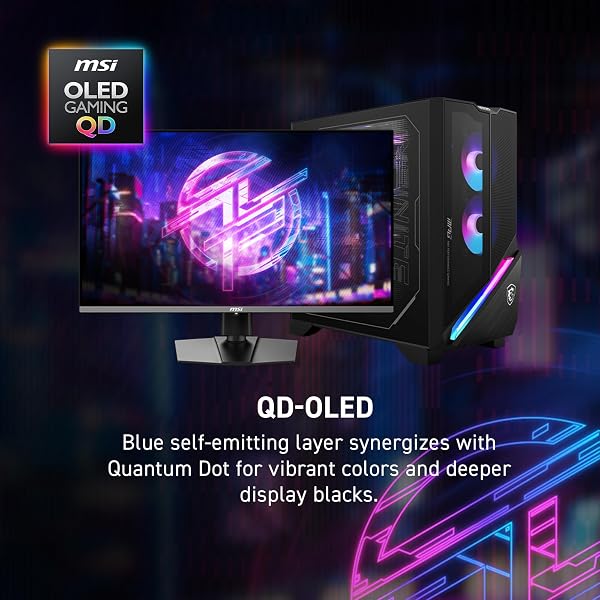 MSI MPG 272URX QD-OLED 27-INCH 3840 X 2160 (UHD) COMPUTER MONITOR, 240HZ, ADAPTIVE-SYNCH, HDMI, DP PORT, VESA MOUNTABLE, TILT, SPEAKER, 0.03MS, BLACK