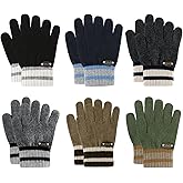 POMIJIAN Kids Knit Gloves Boys Winter Warm Gloves Girl Stretchy Soft Glove Toddler Full Finger Mittens for Children