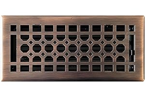 Empire Register Co, Vent Cover - 4x10 inch, Honeycomb Design, Antique Copper Finish, Heavy Duty Floor Vent Covers, Metal Damper Attached Vent Covers for Home Floor only