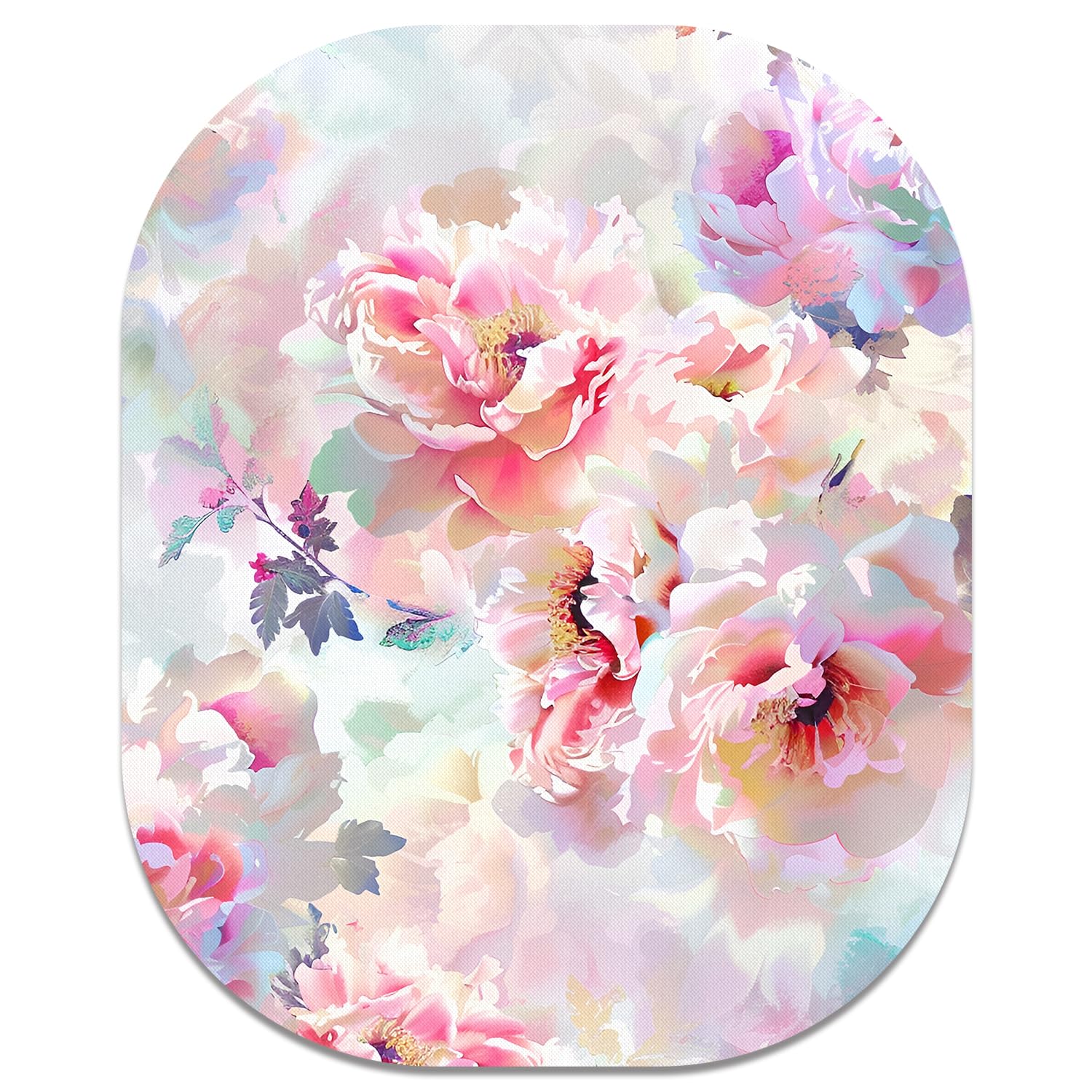 Photo 1 of Atufsuat Small Mouse Pad, 6 x 7 Inch, Oval Mini Mouse Pad with Non-Slip Rubber Base for Laptop Wireless Mouse Keyboard Tray Mousepad, Floral Pattern