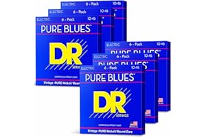 PURE BLUES™ - Pure Nickel Electric Guitar Strings: Medium 10-46 (6 Pack)