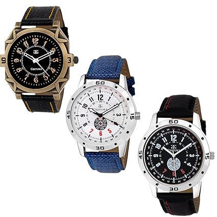 Analogue Multicolor Dial Mens Combo Of 3 Watch - 7900