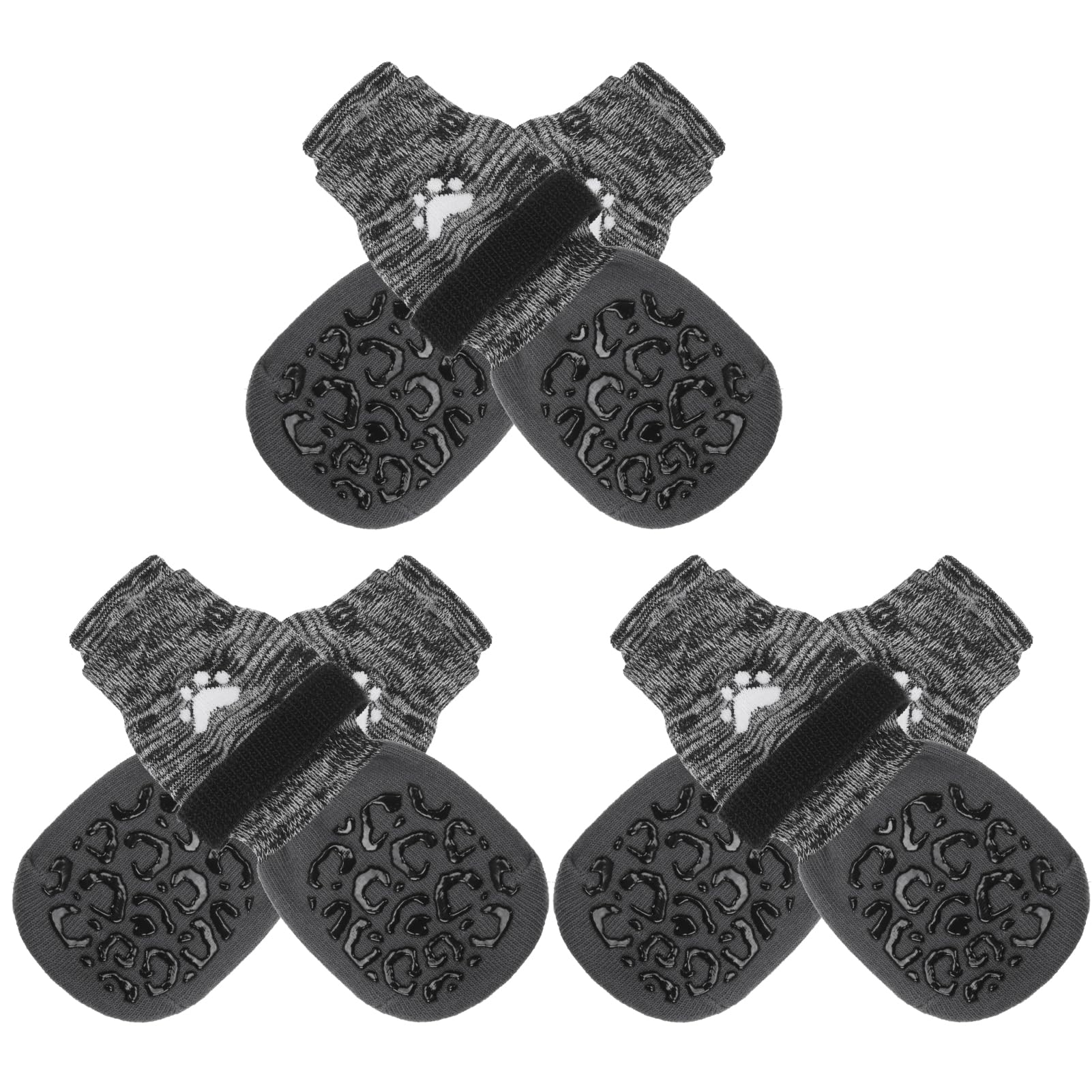 EXPAWLORER Anti-slip Dog Socks Paws Stop Licking - Dog Paw Protectors Double-sided Strong Traction for Hardwood Floors Indoor, Dog Boots with Grips for Senior Dogs Outdoor Walking, Ashy XS (Upgraded) — image 1