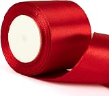 YAAVAAW 22m Burgundy Red Satin Ribbon 75mm Thick Gift Wrapping 3 Inch Wide