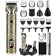 Brightup Beard Trimmer for Men, Electric Razor Shavers for Men, Professional Zero Gapped T-Blade Trimmer, Cordless Hair Clipper, 7 in 1 Grooming Kit for Face Mustache Body Nose Trimmer, Gift for Men