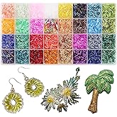 EuTengHao 9600Pcs Tube Beads Kit 7mm Glass Bugle Seed Beads for Jewelry Making Embroidery & Home Decoration (32 Vibrant Colors)
