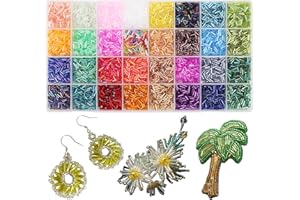 EuTengHao 9600Pcs Tube Beads Kit 7mm Glass Bugle Seed Beads for Jewelry Making Embroidery & Home Decoration (32 Vibrant Colors)