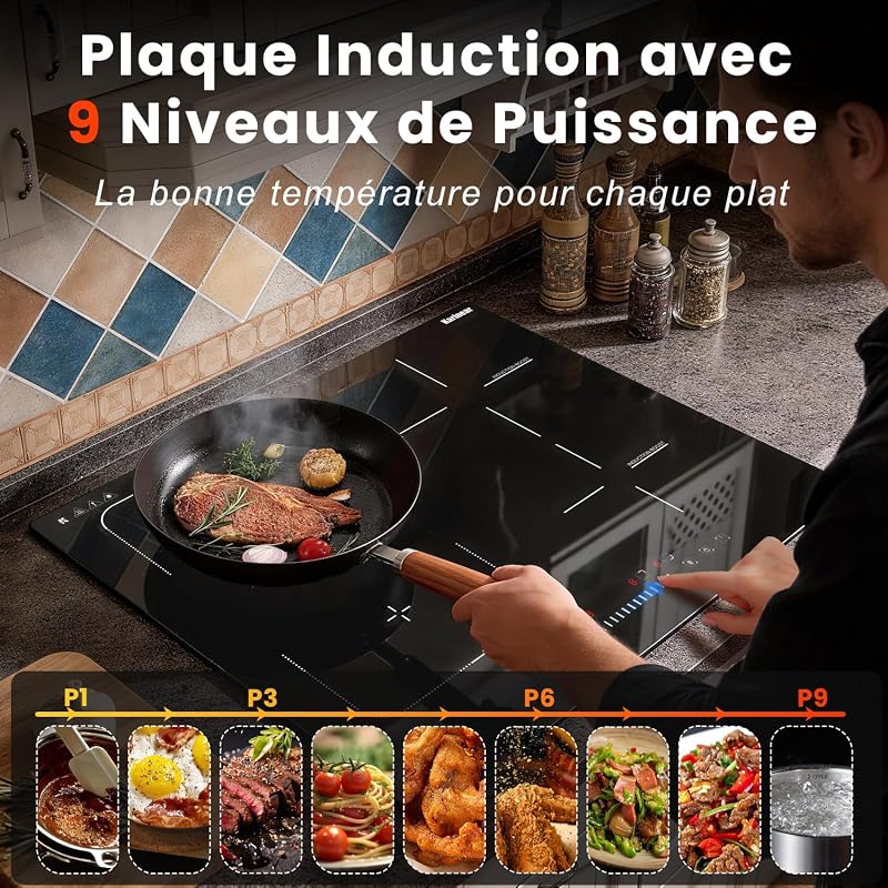 Plaque Induction 4 Feux avec Flexi Zone 7200W