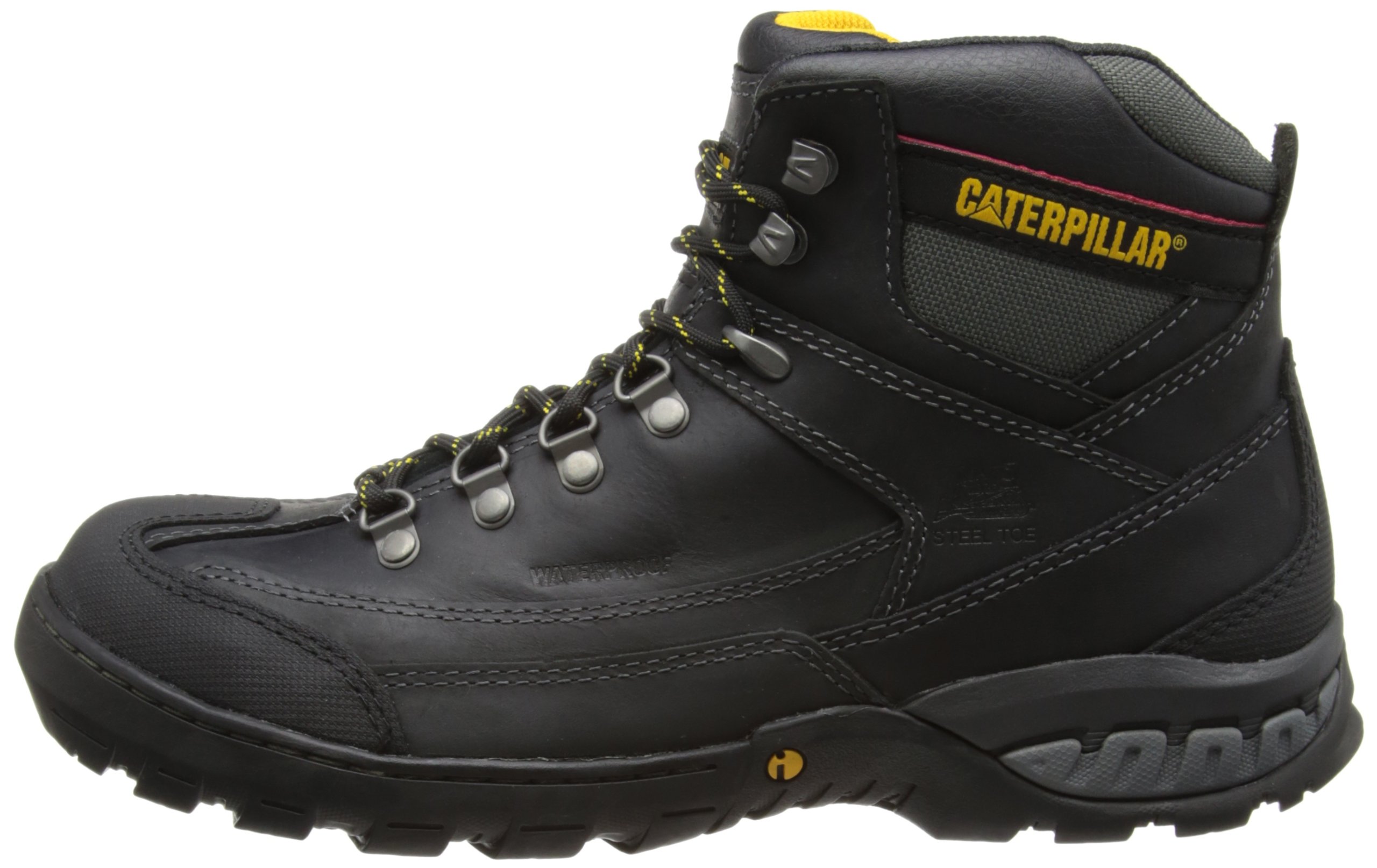 Caterpillar Mens Waterproof Steel Toe Cap Boots Dynamite Black
