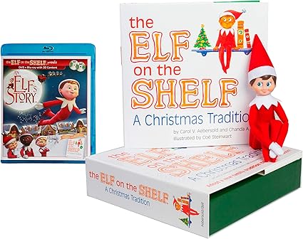 Amazon Com Elf On The Shelf Blue Eyed Boy With Bonus An Elf Story Bluray Dvd Combo Direct From North Pole In Limited Edition Official Santa Gift Box Toys Games