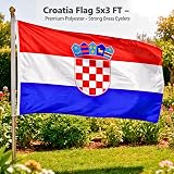 SHATCHI Croatia Flag 5ft x 3ft with Brass Eyelets Polyester National Banner view 5