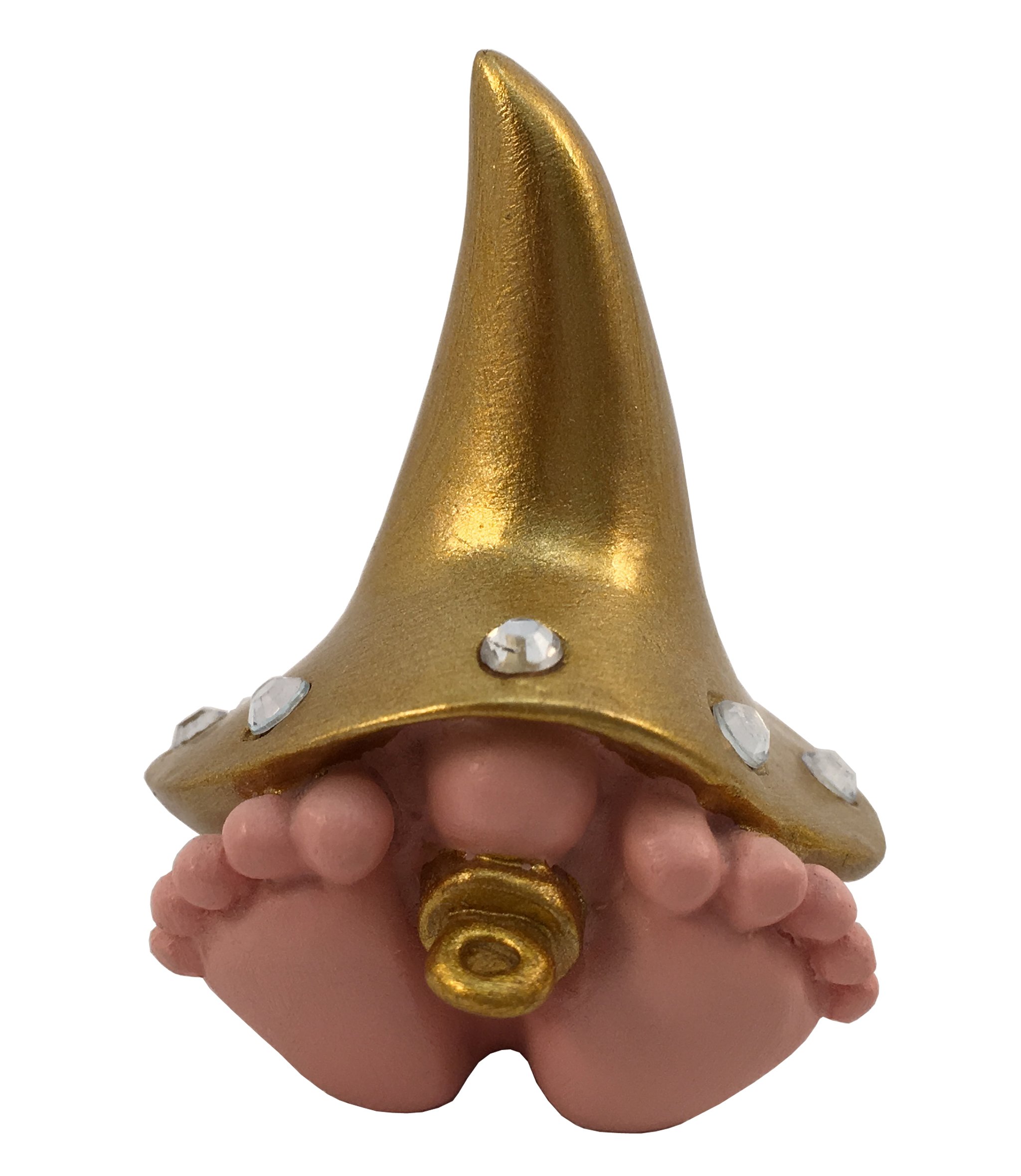 GlitZGlam Baby Diva the Giant Golden Baby Gnome for the Enchanted Gnome and Fairy Garden (15.24 CM Tall) Gold