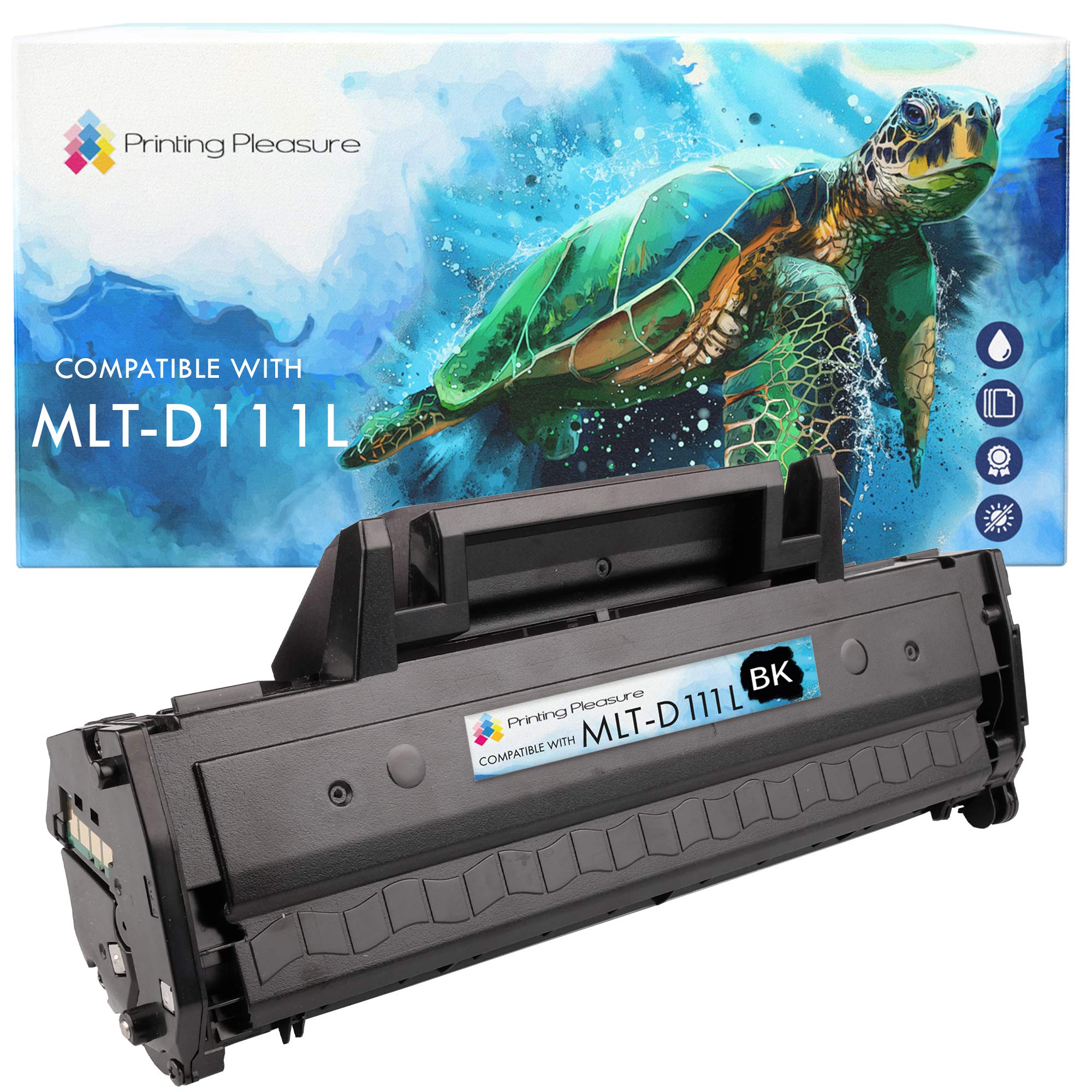Printing Pleasure Compatible MLT-D111L Toner Cartridge for Samsung Xpress M2020 M2020W M2021W M2022W M2026W M2070W M2070FW M2070F M2071W M2071FH M2071HW M2078W - Black, High Yield (1,800 Pages)