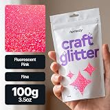 Hemway Fluorescent UV Neon Pink Glitter 100g Fine Craft Resin Cosmetic view 2