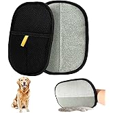 2PCS Double-Sided Pet Hair Remover Gloves, Electrostatic Cat Dog Pet Grooming Gloves, Pet Hair Remover for Carpet Couch Car, 