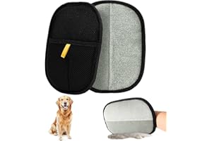 2PCS Double-Sided Pet Hair Remover Gloves, Electrostatic Cat Dog Pet Grooming Gloves, Pet Hair Remover for Carpet Couch Car, 