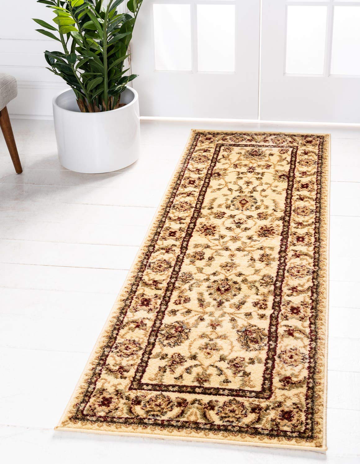 Unique Loom Voyage Collection Traditional Oriental Classic Intricate Design Area Rug (2′ 7 x 10′ 0 Runner, Ivory/Gold)