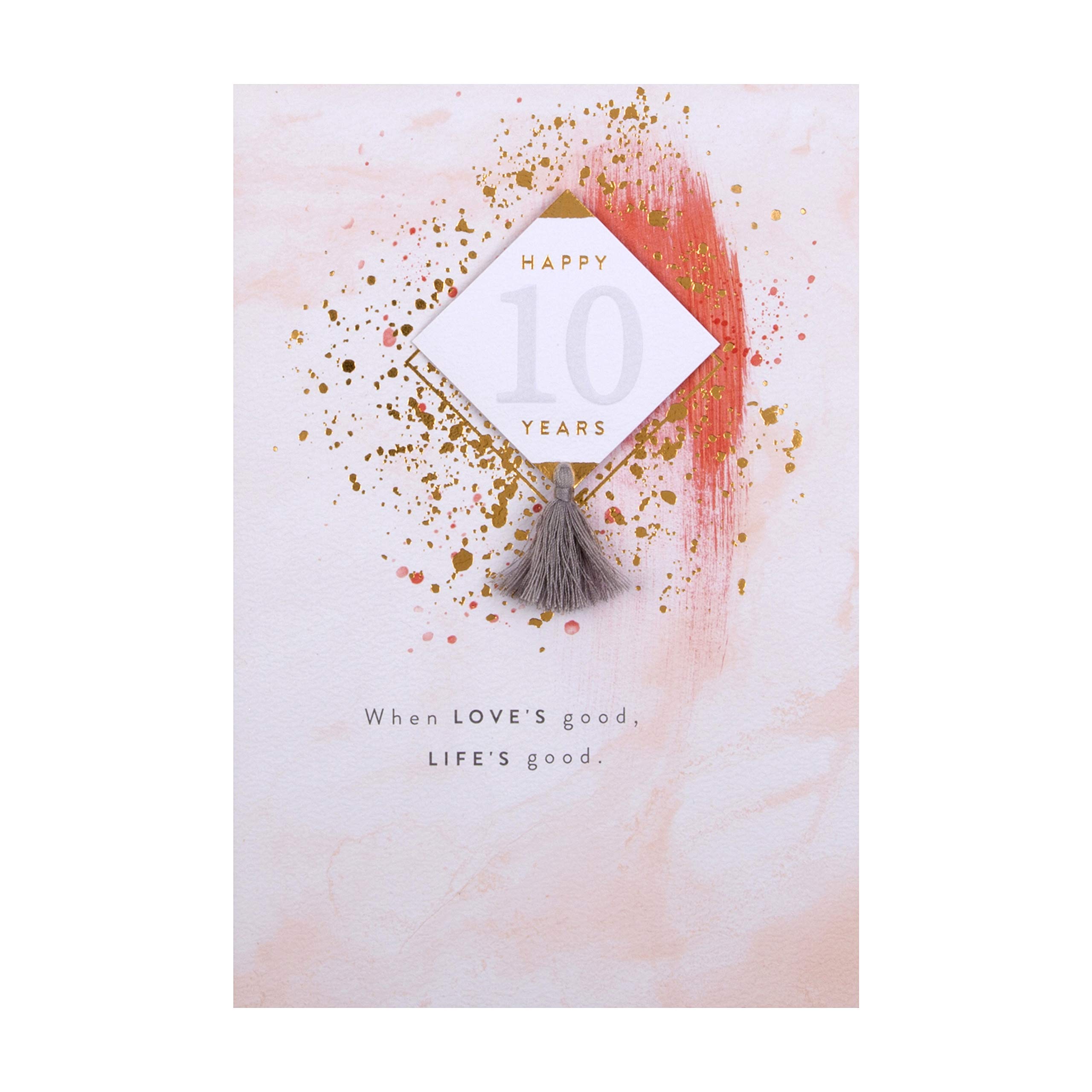 10TH Wedding Anniversary Card from Hallmark - 3D Tag Design