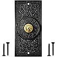 Akatva Door Bell Button – Bell Push Button – Doorbell Chime Wired - Doorbell Button Wired – Door Bell Ringer Button – Doorbell Button Replacement – Wired Doorbell Button - Antique Black Finish