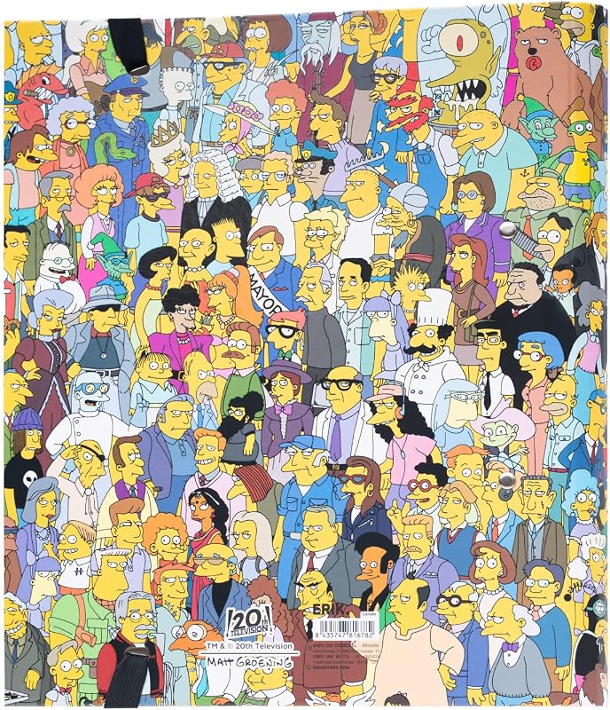 Archivador 2 anillas Simpsons - Carpeta anillas A4 escolar con Tapa Dura y banda elástica | Material escolar y papeleria Vuelta al Cole