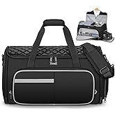 Ytonet Convertible Garment Bags for Travel, 50L Carry on Garment Duffle Bag for Men Women with Usb Port, 3 in 1 Suit Travel Bag Hanging Clothes for Business with Shoe Pocket, Waterproof Pocket, Black