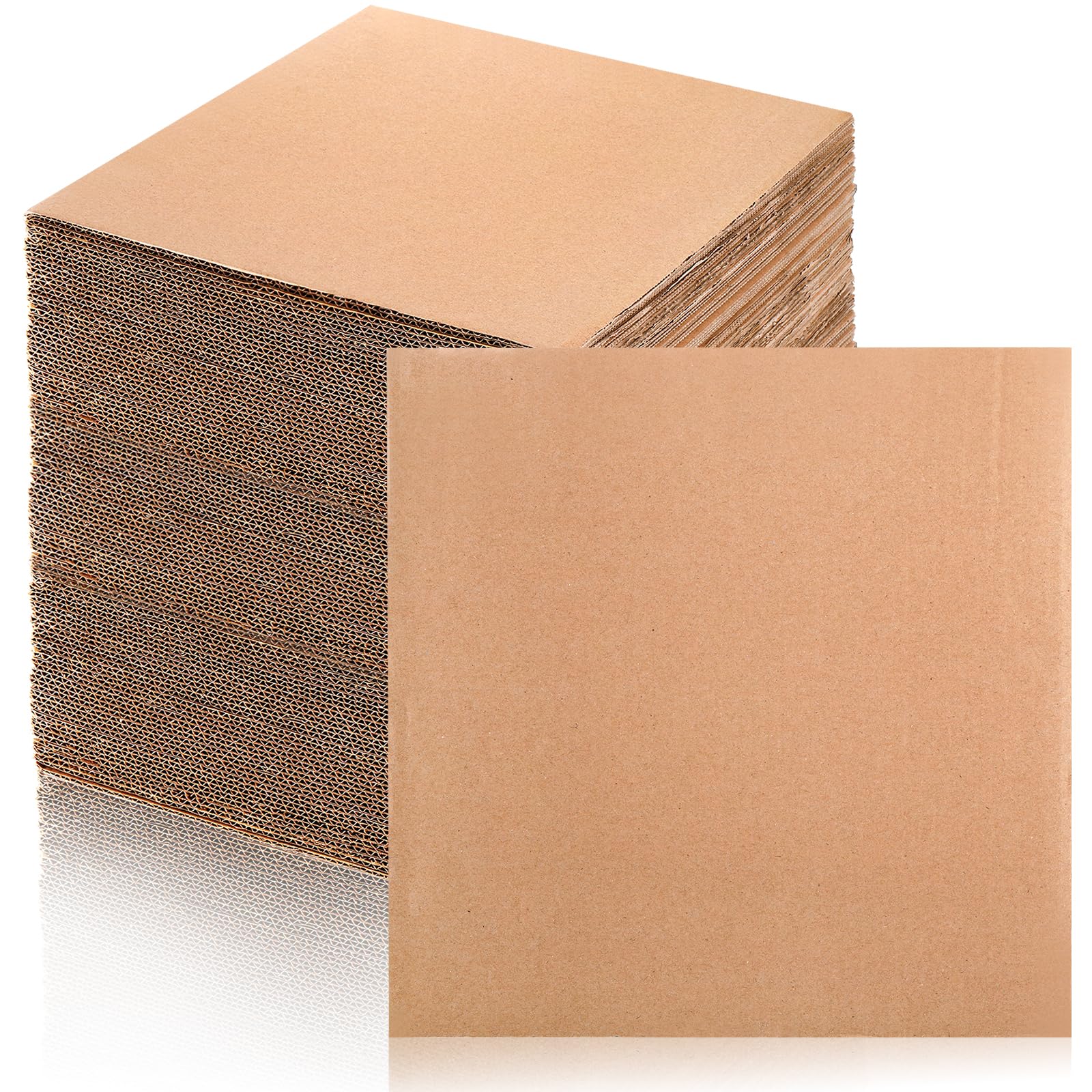 Hacaroa 50 Pack Corrugated Cardboard Sheets 2mm Thick, 30 x 30 cm Flat Inserts Square Cardboard Filler Pads for Mailing, Packing, Shipping, Craft, Brown