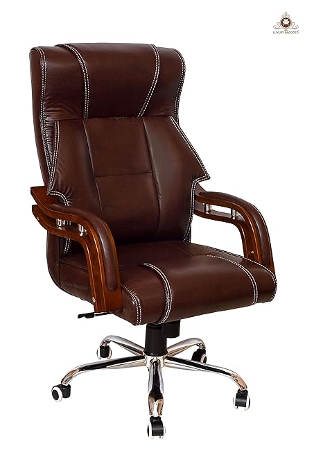 Luxury Decoded Chromium Steel The Big Shot S Chair In Executive Chairs High Back With A Graceful Arm Rest Brown