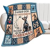 Doberman Blanket Doberman Dog Throw Blanket Super Soft Plush Lightweight Warm Fleece Flannel Cute Animals Decor Blanket Gifts for Dog Lovers Girls Women Boys Men Kids for Sofa Couch Bed 40"X50"