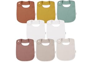 Wimist Muslin Baby Bibs 8 Pack Bandana Baby Bibs for Teething, Toddler Bibs for Unisex, Drooling Baby Bibs for Newborns