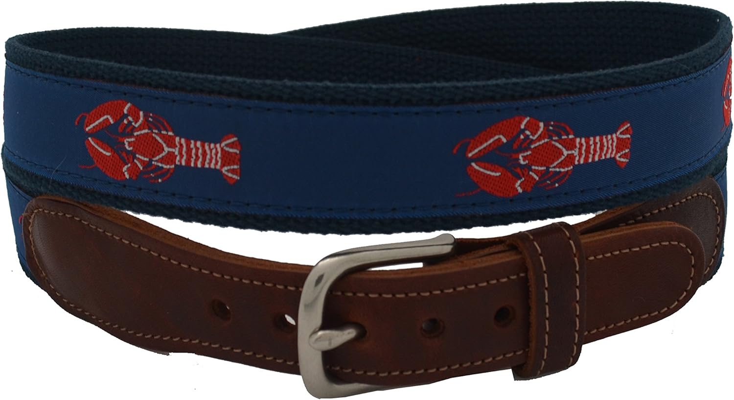 Preston Leather Men's Red Lobster Ribbon Belt Amazon.co.uk Clothing