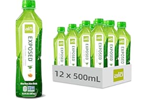 ALO Aloe Vera Juice Drink | EXPOSED - Aloe Vera + Honey | 16.9 fl oz, Pack of 12 | Plant-Based Drink with Real Aloe Vera Pulp