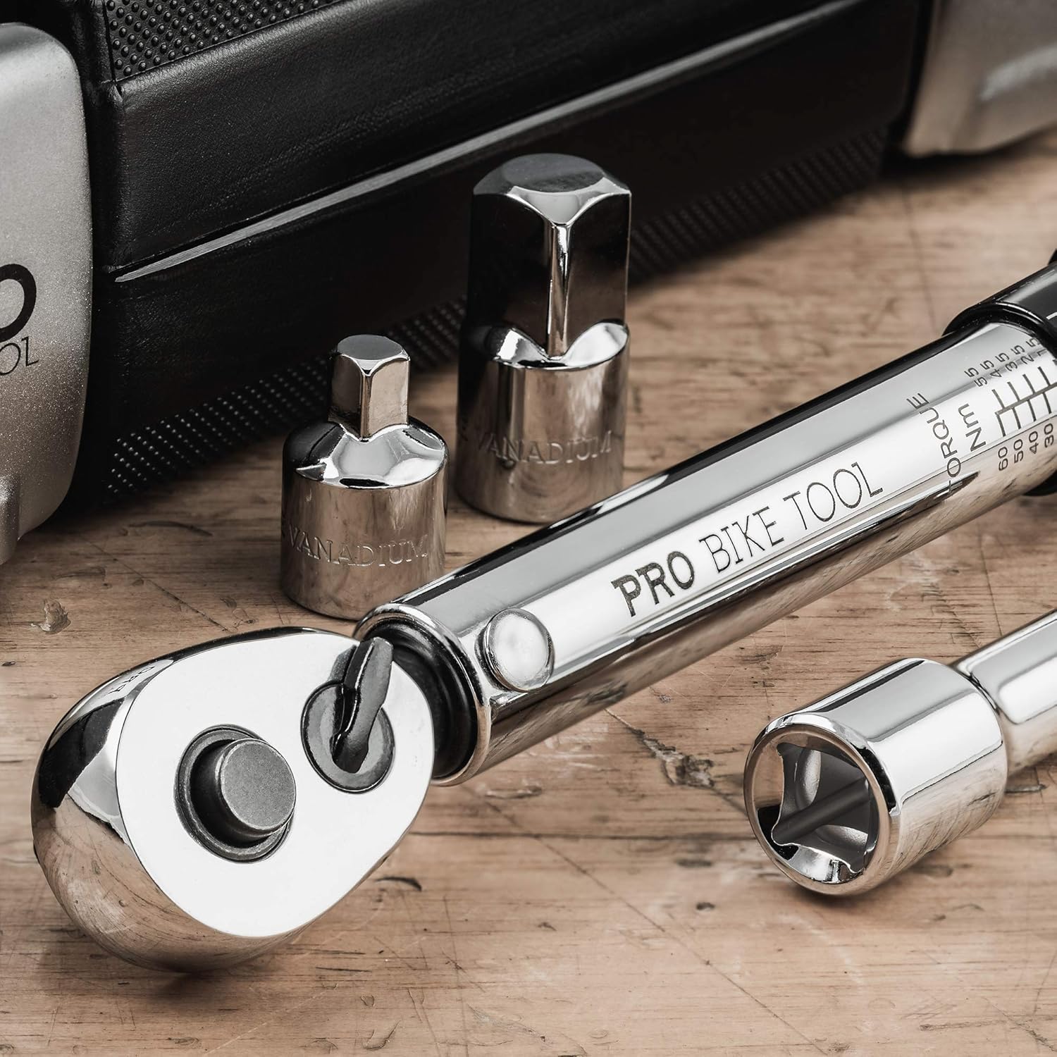 PRO BIKE TOOL 3/8 Inch Drive Click Torque Wrench Set 10 to 60 Nm – Bicycle Maintenance Kit for Road & Mountain Bikes, Motorcycle Multitool - Includes 1/2" & 1/4" Adapters, Extension Bar & Storage Box : Sports & Outdoors
